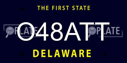 O48ATT Delaware License Plate