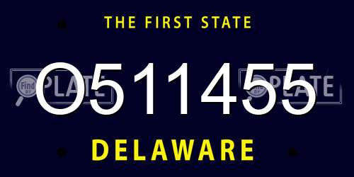 O511455 Delaware License Plate