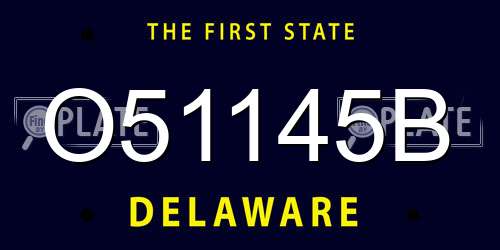 O51145B Delaware License Plate