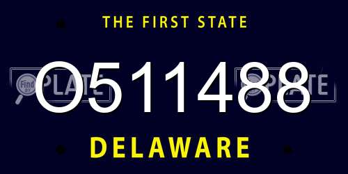 O511488 Delaware License Plate