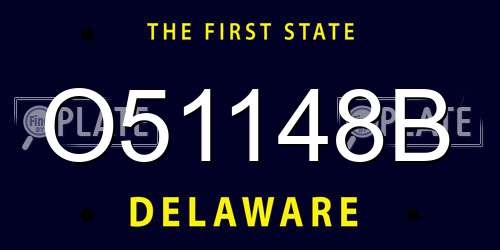 O51148B Delaware License Plate