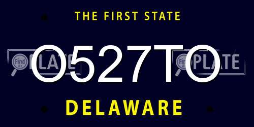 O527TO Delaware License Plate