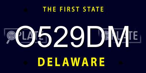 O529DM Delaware License Plate