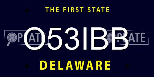 O53IBB Delaware License Plate