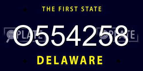 O554258 Delaware License Plate