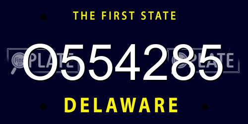 O554285 Delaware License Plate