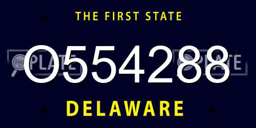 O554288 Delaware License Plate