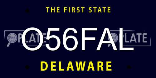 O56FAL Delaware License Plate
