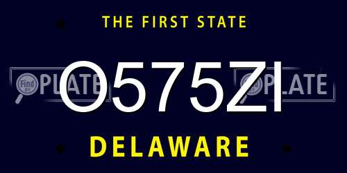O575ZI Delaware License Plate