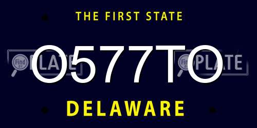 O577TO Delaware License Plate