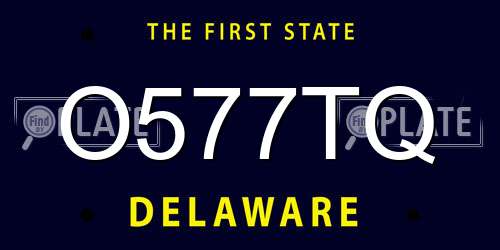 O577TQ Delaware License Plate