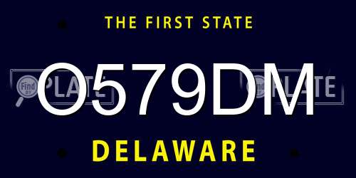 O579DM Delaware License Plate