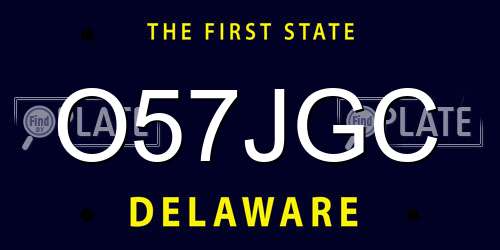 O57JGC Delaware License Plate