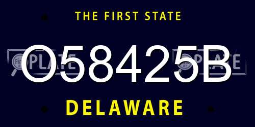 O58425B Delaware License Plate