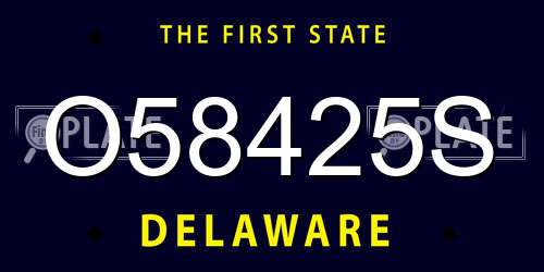 O58425S Delaware License Plate