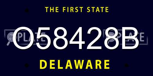 O58428B Delaware License Plate