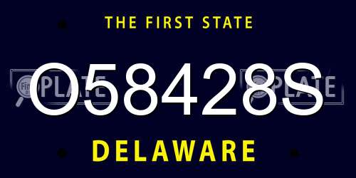 O58428S Delaware License Plate