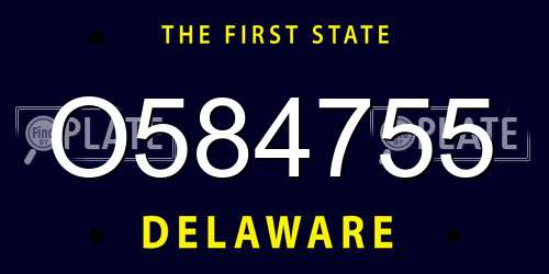 O584755 Delaware License Plate