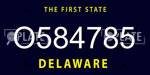 O584785 Delaware License Plate