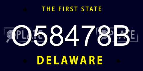 O58478B Delaware License Plate