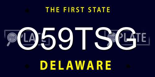 O59TSG Delaware License Plate