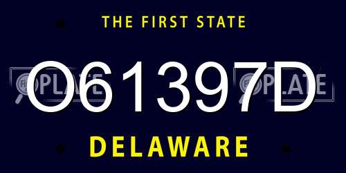 O61397D Delaware License Plate