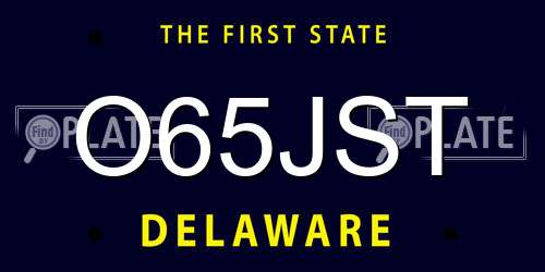 O65JST Delaware License Plate