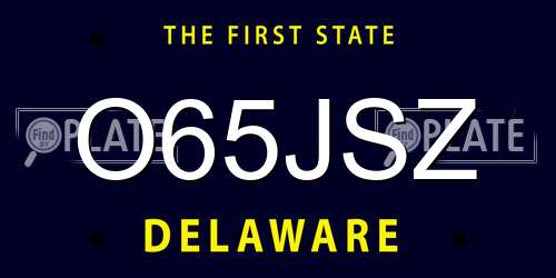 O65JSZ Delaware License Plate