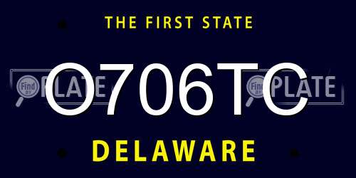 O706TC Delaware License Plate