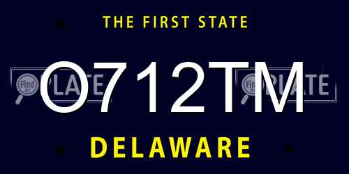 O712TM Delaware License Plate