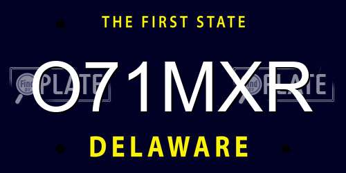 O71MXR Delaware License Plate