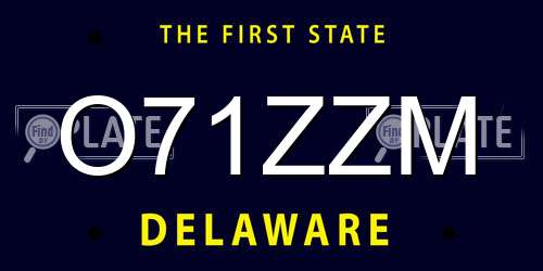 O71ZZM Delaware License Plate