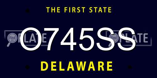 O745SS Delaware License Plate