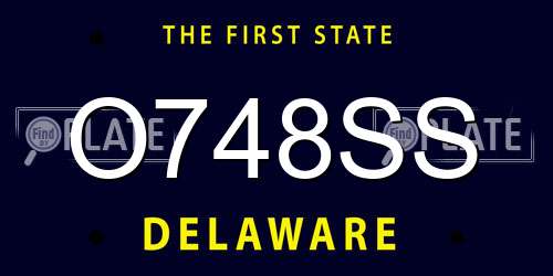 O748SS Delaware License Plate