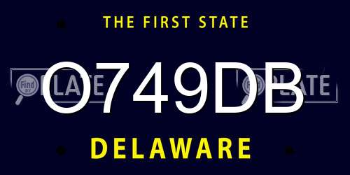 O749DB Delaware License Plate