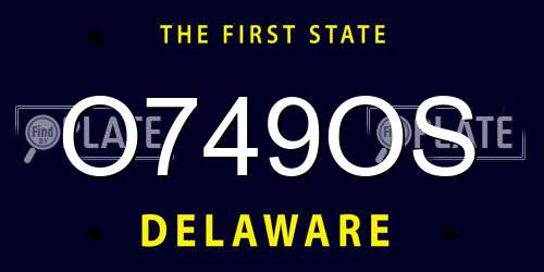 O749OS Delaware License Plate