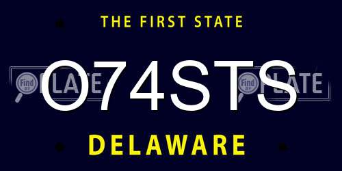 O74STS Delaware License Plate