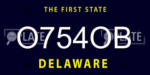 O754OB Delaware License Plate