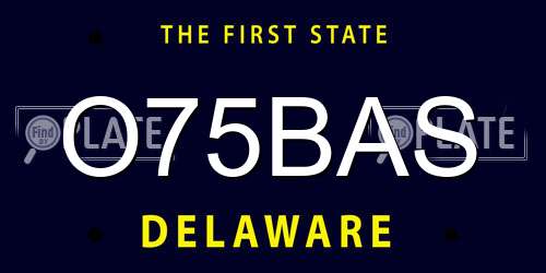 O75BAS Delaware License Plate