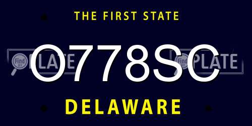 O778SC Delaware License Plate