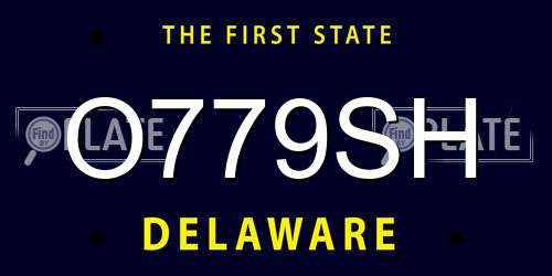 O779SH Delaware License Plate