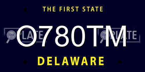O780TM Delaware License Plate