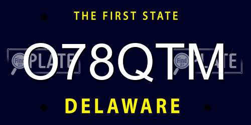 O78QTM Delaware License Plate
