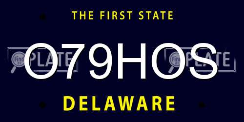 O79HOS Delaware License Plate