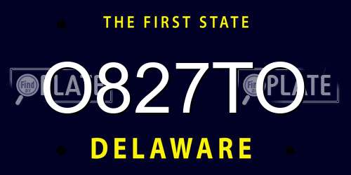 O827TO Delaware License Plate