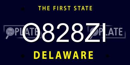 O828ZI Delaware License Plate