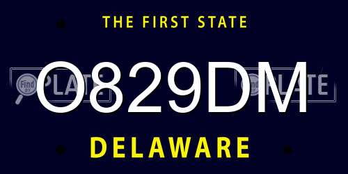 O829DM Delaware License Plate