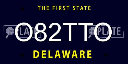 O82TTO Delaware License Plate