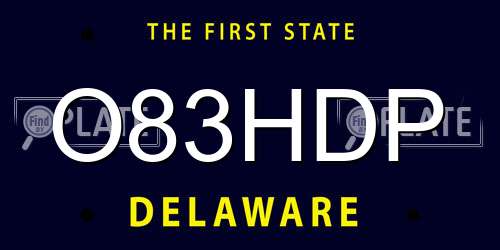 O83HDP Delaware License Plate