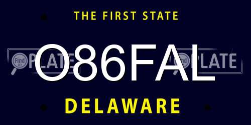 O86FAL Delaware License Plate